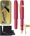 Kaweco Cadeauset - Vulpen - Nostalgic Octagonal Clip Vergoldet - ALUMINIUM SPORT - Sport Aluminium Ruby Red - Fine - Vintage blikje - Extra Doosje Vullingen