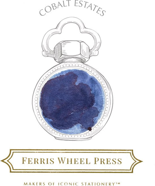 Ferris Wheel Press - schrijfinkt - klein flesje 10cc - Everyday Collection | Cobalt Estates Ink 10ml