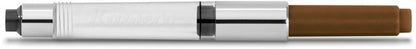 Kaweco - Ink bottle en Standaard Converter - Caramel Brown - potje vulpeninkt - Bruine originele Kaweco-inkt in 50 ml glas - Converter met bruine achterkant - doosje 10 patronen