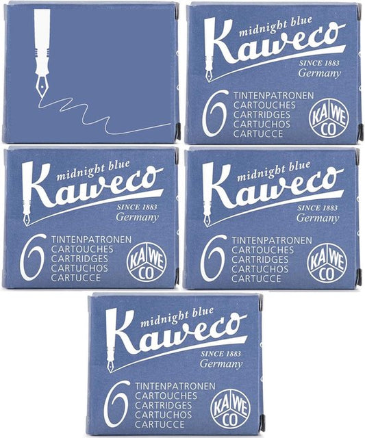 Kaweco Vulpen vullingen 5 doosjes Midnight Blue, Blauw-Zwart