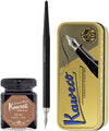 Kaweco - Fountain Pen - Special Dip Pen Black - in vintage blik - Potje inkt Caramel Brown 60cc