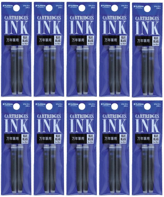 Platinum - Vulpeninkt - 10 zakjes van 2 patronen - Blauw