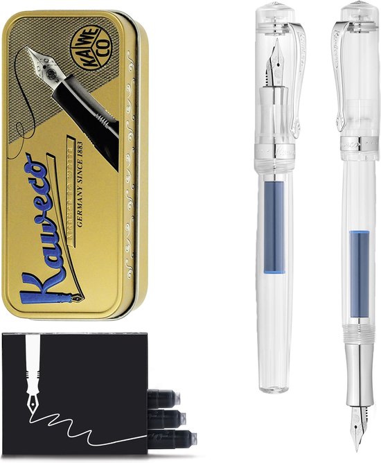 Kaweco - STUDENT - Fountain Pen - Clear Transparent - met extra doosje zwarte vullingen - (F) Fine (1 vulpen)