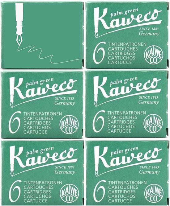 Kaweco Vulpen vullingen Groen, Palm Groen, 6 doosjes
