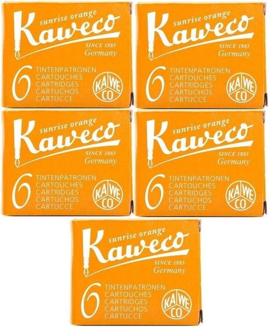 Kaweco Vulpen vullingen 5 doosjes Oranje, Sunrise Orange