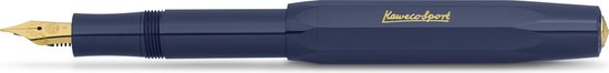 Kaweco - Cadeauset - (5delig) - Vulpen CLASSIC SPORT NAVY Fountain Pen - Breed - Vintage blikje - Nostalgie Oktogonal Clip Vergoldet - Patronen houder - Vullingen