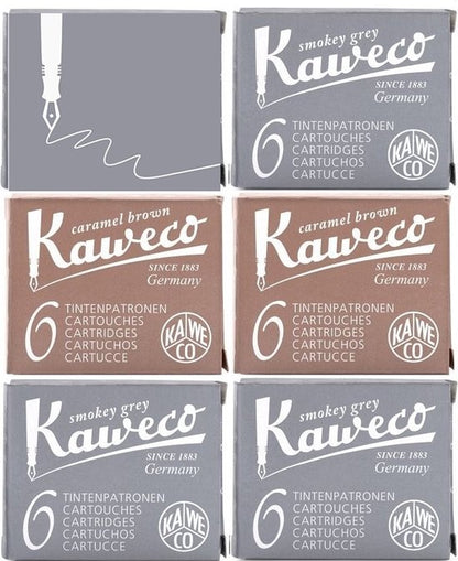 Kaweco Vulpen vullingen Bruin, Sepia Bruin, Smokey Grey (Grijs),  6 doosjes