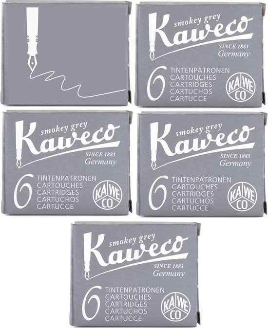 Kaweco Vulpen vullingen 5 doosjes Grijs, Smokey Grey