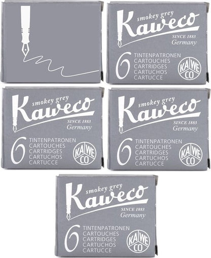 Kaweco Vulpen vullingen 5 doosjes Grijs, Smokey Grey
