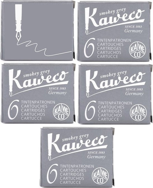 Kaweco Vulpen vullingen 5 doosjes Grijs, Smokey Grey