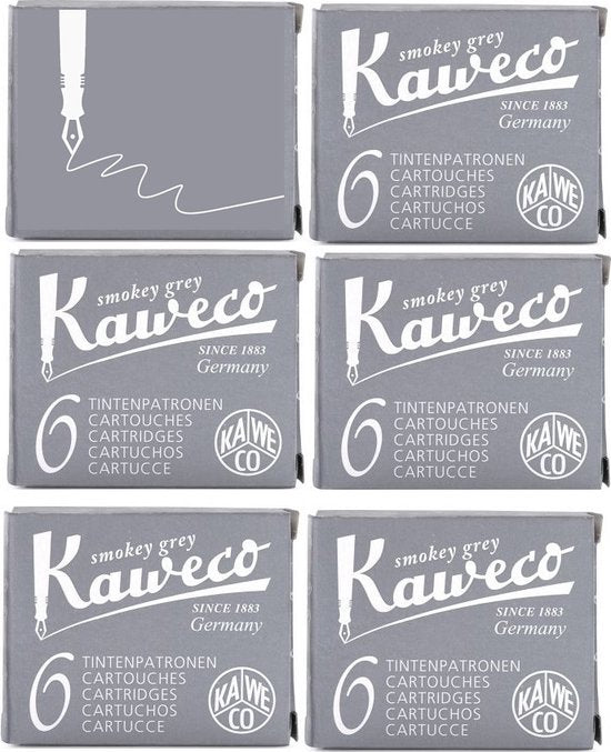 Kaweco Vulpen vullingen Grijs, Smokey Grey, 6 doosjes