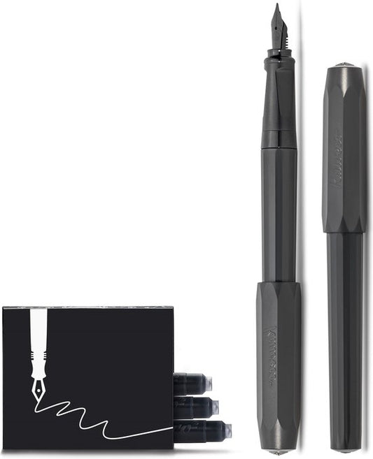 Kaweco - Vulpen - Perkeo All Black - Zwart - Fine - Doosje vullingen
