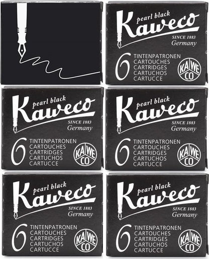 Kaweco Vulpen vullingen Zwart, Pearl Black, 6 doosjes