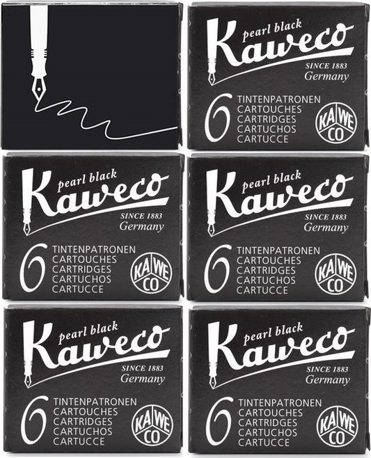 Kaweco Vulpen vullingen Zwart, Pearl Black, 6 doosjes