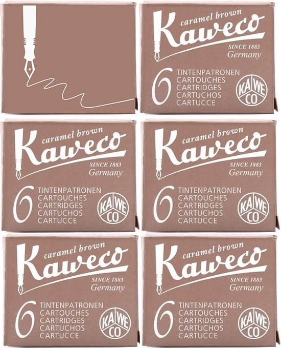 Kaweco - Vulpen vullingen - 6 doosjes - Bruin - Sepia Bruin, Caramel Bruin