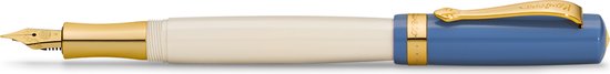 Kaweco - Vulpen - Kaweco STUDENT Fountain Pen 50's Rock - Blauw Ivory - Met extra doosje vullingen - Extra Breed