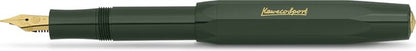 Kaweco - CLASSIC SPORT GROEN Fountain Pen - Extra Breed - Oktogonal Clip Vergoldet - Doosje Vullingen