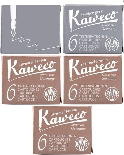 Kaweco Vulpen vullingen 5 doosjes, 3x Bruin, 2x Grijs
