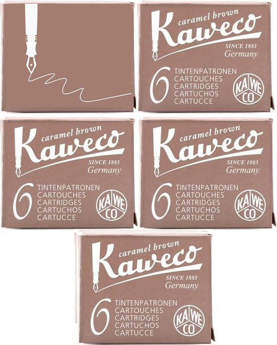 Kaweco - Vulpen vullingen - 5 doosjes Bruin - Sepia Bruin, Caramel Bruin