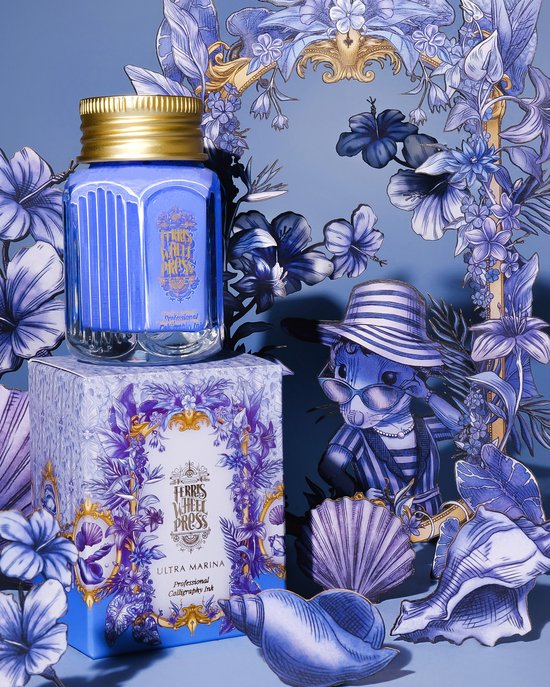 Ferris Wheel Press Calligraphy Inkt - Ultra Marina - 28ml - Ondeelbare maagdenpalm