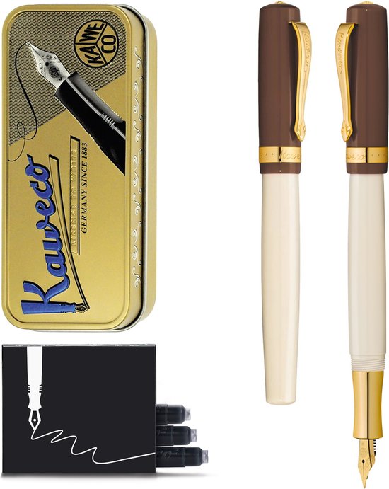 Kaweco - 1 Vulpen - Kaweco STUDENT Fountain Pen 20’s Jazz - Bruin Ivory - Met extra doosje vullingen - Extra Fine
