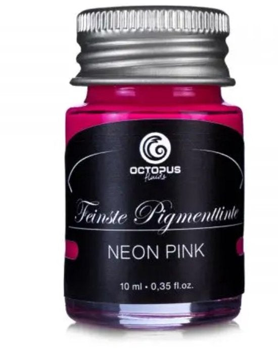 Octopus Write and Draw Ink - Neon Highlighter Inkt Set, 6 x 10 ml fluorescerende markeerstiftinkt - Kalligrafie inkt, lichtechte tekeninkt voor vulpen, glaspen, penseel, 6 x 10 ml