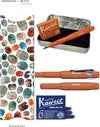 Kaweco Cadeauset (6 delig) Blikje, Vulpen Fox M, Clip, Boekenlegger Scarabee, 2 doosjes vullingen