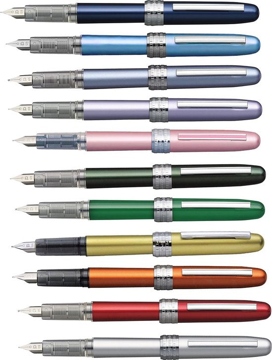 Platinum Japan - Plaisir Fountain Pen - FIJN - Vulpen - Blauw - penpunt: fijn 03 - Met extra navullingen Roze