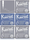 Kaweco Vulpen vullingen 6 doosjes, 4x Grijs, 2x Midnight Blue