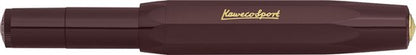 Kaweco (3delig) - 1 Vulpen CLASSIC SPORT Burgundy Fountain Pen - Medium - Nostalgie Oktogonal Clip Vergoldet - Doosje Vullingen