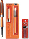 Platinum Japan - Plaisir Fountain Pen - Medium - Vulpen - Oranje - penpunt: Medium 05 - Met extra vullingen Rood