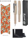 Kaweco - Vulpenset - 4delig - Vulpen Sport Skyline Macchiato Fountain Pen - Extra Fine - Nostalgic Octagonal Clip Chrome - Doosje zwarte vullingen - Bekking & Blitz Boekenlegger -nr17