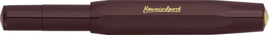 Kaweco - CLASSIC SPORT Burgundy Fountain Pen - Medium - Oktogonal Clip Vergoldet - Doosje Vullingen