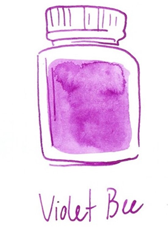 Glazen dip pen set Oranje - Potje Octopus inkt violet bee