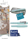 Kaweco Cadeauset (6 delig) Blikje, Vulpen mint M, Clip, Boekenlegger Peace Palace bruin, 2 doosjes vullingen