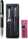 Platinum Japan - Plaisir Fountain Pen - Medium - Vulpen - Zwart - penpunt: Medium 05 - Met extra vullingen Roze