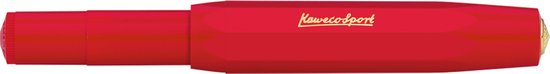 Kaweco  (3delig) - Vulpen CLASSIC SPORT ROOD Fountain Pen - Extra Fine - Nostalgie Oktogonal Clip Vergoldet - Doosje Vullingen