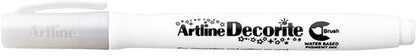 Artline - Decorite Brush - Metallic Markers set van 4 - wit - zilver - goud - brons