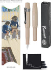 Kaweco - Vulpenset - 4delig - Vulpen Sport Skyline Macchiato Fountain Pen - Extra Breed - Nostalgic Octagonal Clip Chrome - Doosje zwarte vullingen - Bekking & Blitz Boekenlegger - nr10