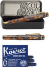 Kaweco - ART SPORT VULPEN - Hickory Brown - bruin-zwart- Breed - Met extra doosje blauwe vullingen