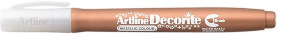 Artline - Decorite Brush - Metallic Markers set van 4 - wit - zilver - goud - brons