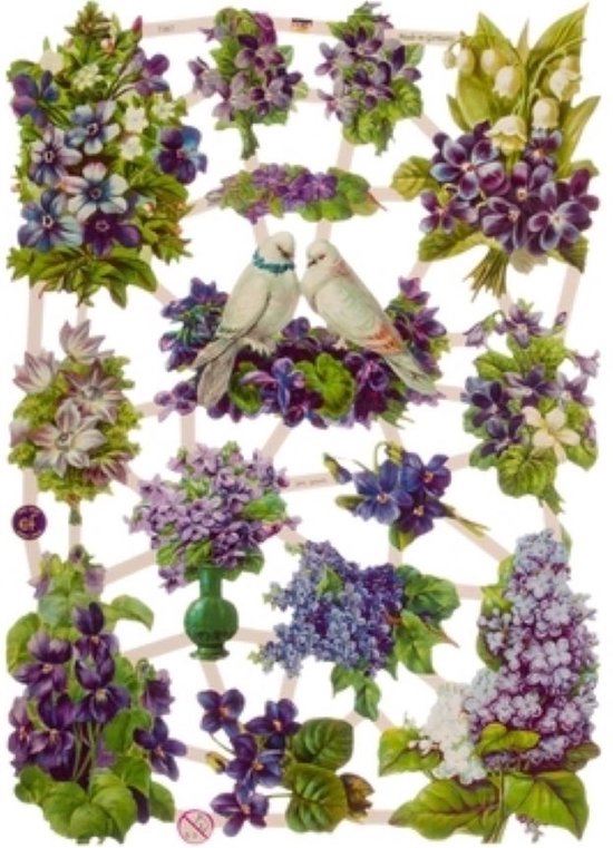 Poëzieplaatjes - 6 vellen - Vlinders, Bloemen, Poezen en Vogels. - 5 - Leuk voor o.a. Poëziealbum, bulletjournal, scrapbooking en het maken van kaarten