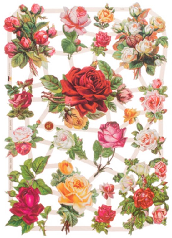 Poëzieplaatjes - 6 vellen - plaatjes - hobby - creatief - decoupage - knutselen - scrapboek - met BLOEMEN