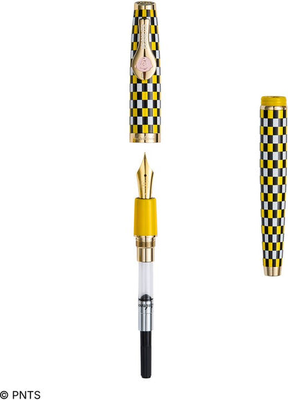 Esterbrook Cadeauset - 4 delig - Peanuts 75th Anniversary 'Charlie Brown' - Vulpen Medium - Balpen - Pen Case - Paper Clip