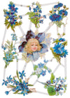 Poëzieplaatjes - Serie 1R - 6 vellen - plaatjes - hobby - creatief - decoupage - knutselen - scrapboek - met ENGELEN - BLOEMEN - VOGELS -UILEN