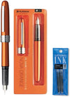Platinum Japan - Plaisir Fountain Pen - Medium - Vulpen - Oranje - penpunt: Medium 05 - Met extra vullingen Lichtblauw