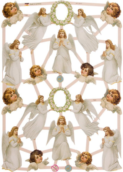 Poëzieplaatjes - 6 vellen - plaatjes - hobby - creatief - decoupage - knutselen - scrapboek - met VLINDERS - ENGELEN - UILEN - BLOEMEN