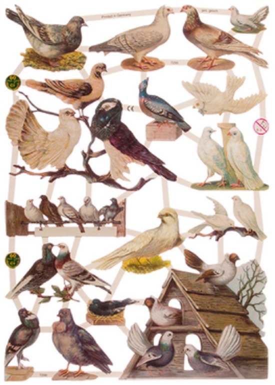 Poëzieplaatjes - 6 vellen - plaatjes - hobby - creatief - decoupage - knutselen - scrapboek - met KATTEN - BOERDERIJDIEREN - BLOEMEN - VARKENTJES - HONDEN - VOGELS