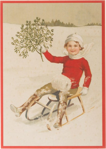 Nostalgische kerstkaarten - 20 stuks - Klassieke Vintage afbeeldingen - Winter - Sneeuw - Feestelijk - Jaarwisseling - Oude Brocante kerstkaarten