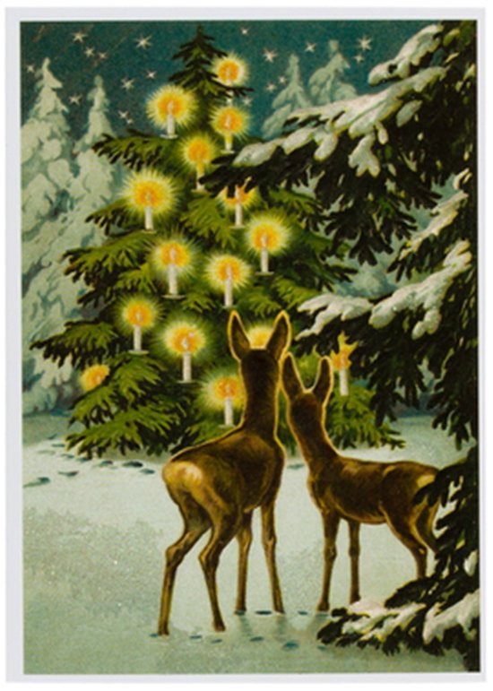 Nostalgische kerstkaarten - 4 stuks - Klassieke Vintage afbeeldingen - Winter - Sneeuw - Feestelijk - Jaarwisseling - Oude Brocante kerstkaarten 15X10,5 en 14X9